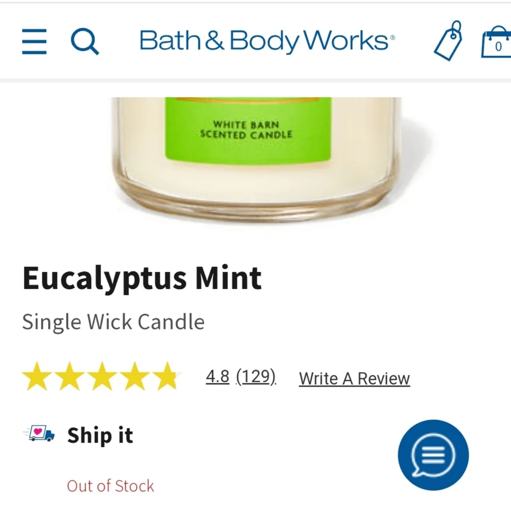 Bath & Body Candle White Barn Eucalyptus Mint NWT - Picture 5 of 5